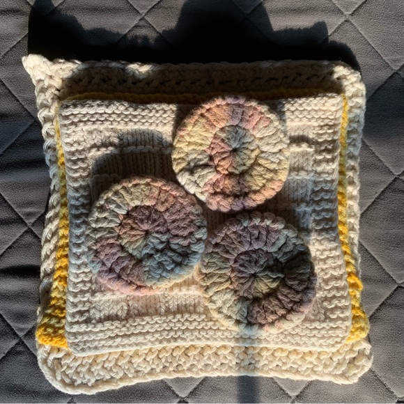 Handmade Wash Cloths + Face Scrubbies Hand Crafted Hand Knit Crochet Cotton - Picture 1 of 11